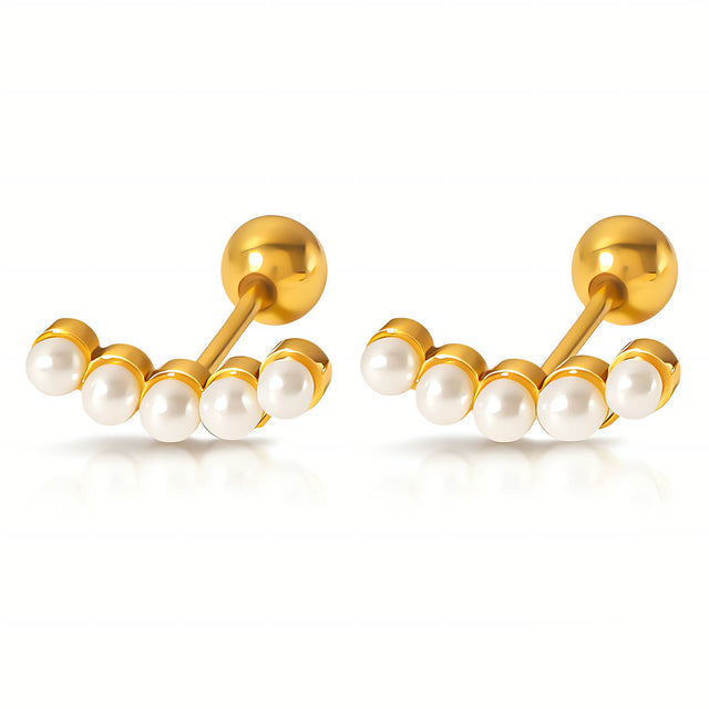 Faux Pearl Climber Studs