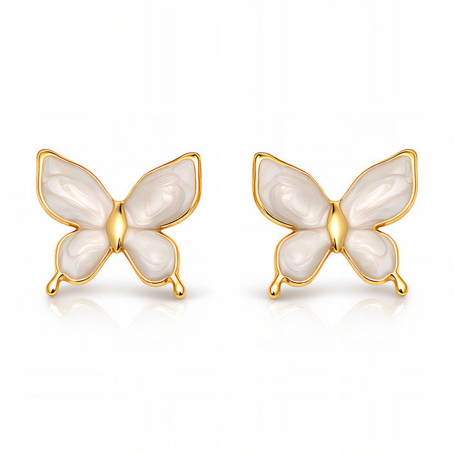 White Butterfly Studs