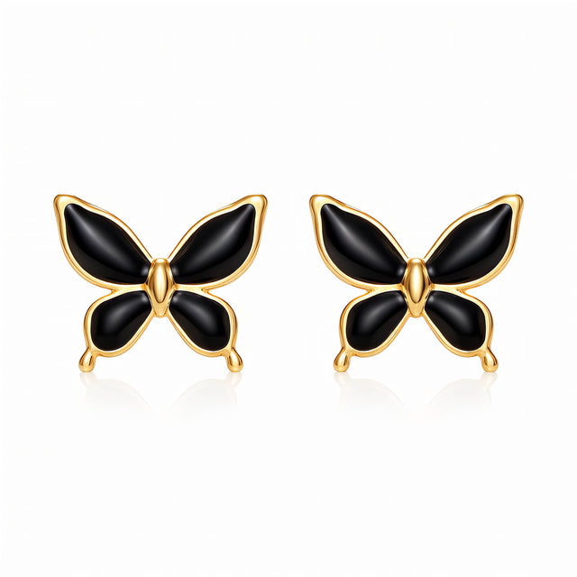 Black Butterfly Studs