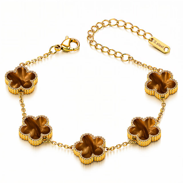 Amber Flower Station Bracelet