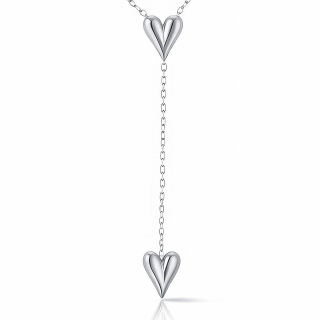 Silver-Tone Heart Lariat