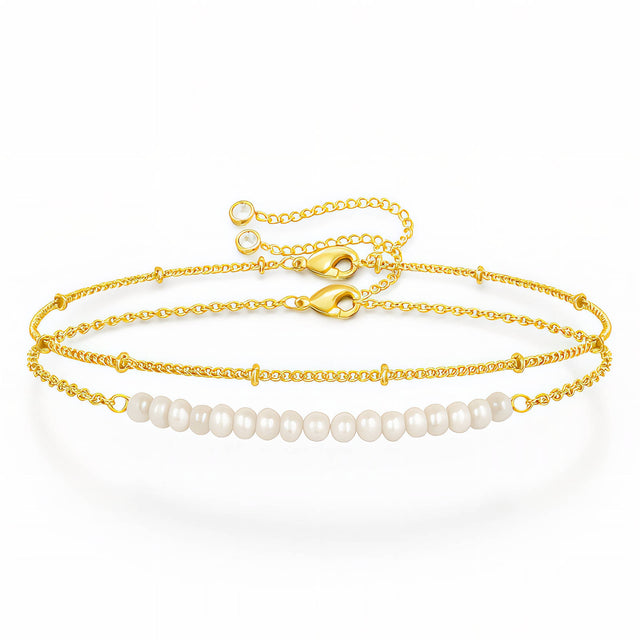 Faux Pearl Layered Bracelet