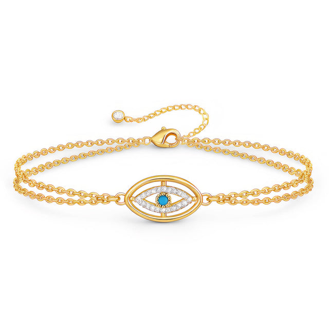 Evil Eye Double Chain Bracelet