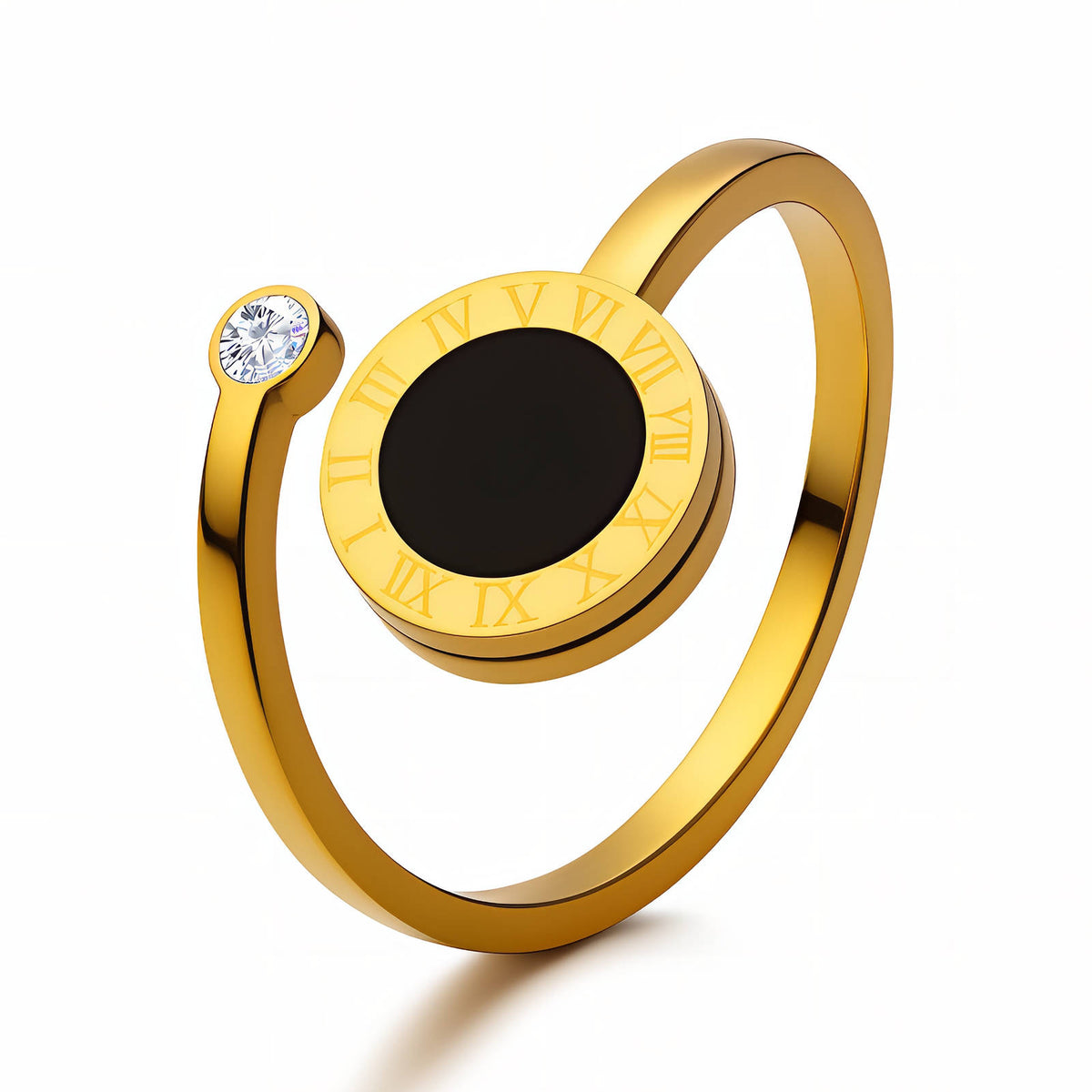 Black Disc Wrap Ring