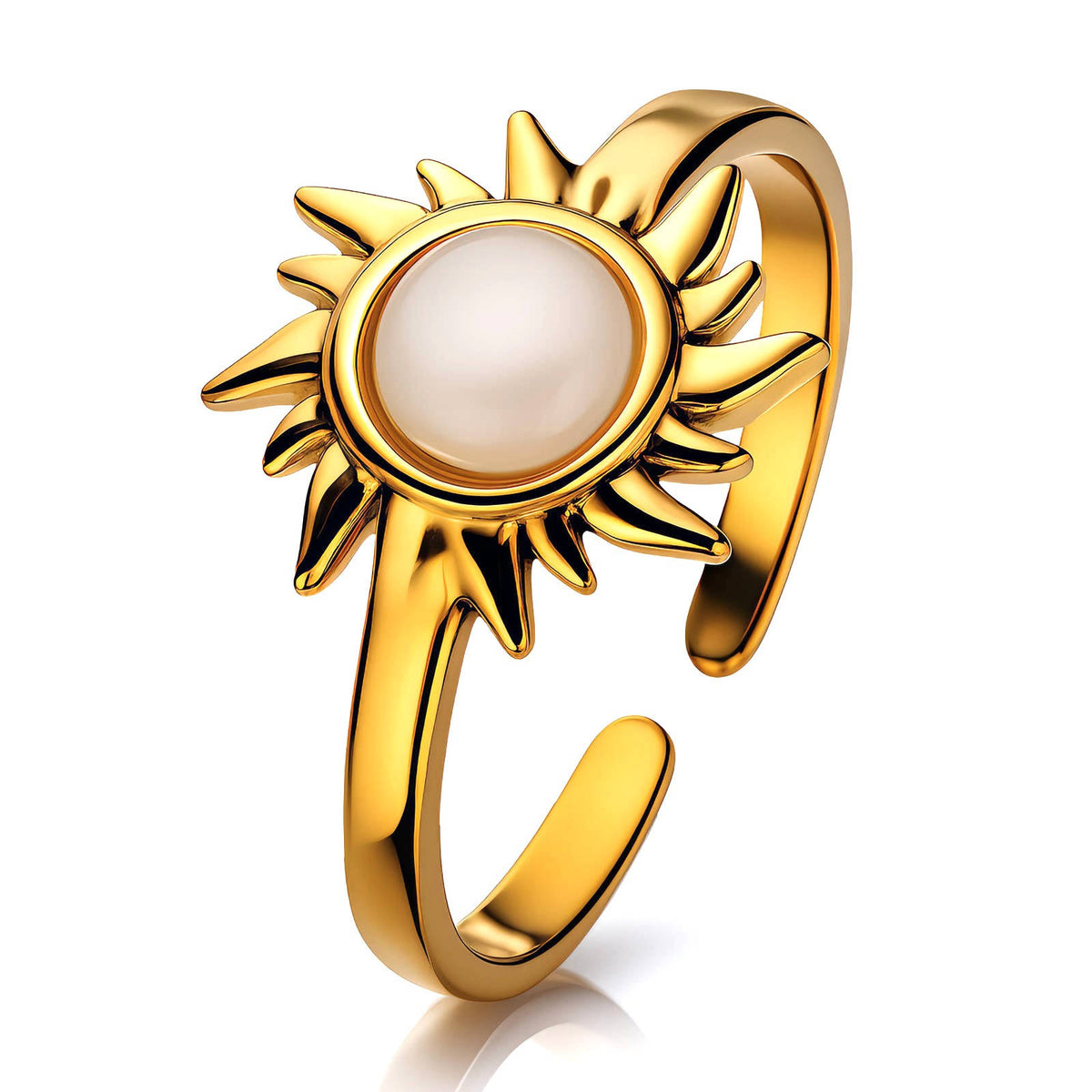 Sunburst Faux Pearl Ring
