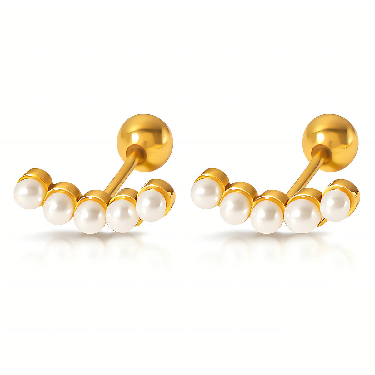 Faux Pearl Climber Studs