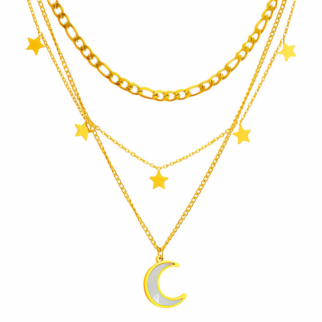 Moon & Stars Layered Necklace