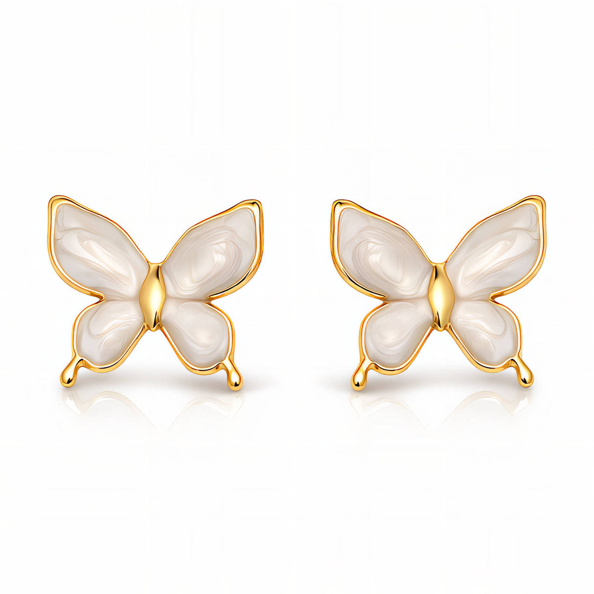 White Butterfly Studs