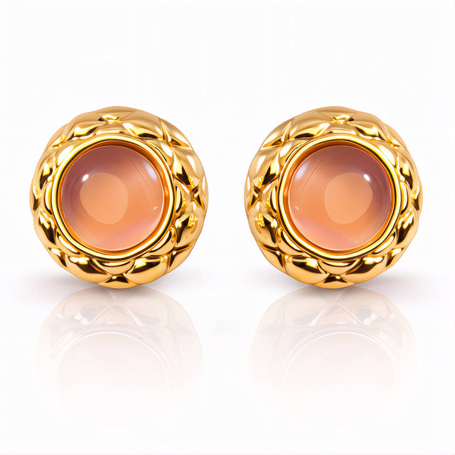 Peach Cabochon Studs