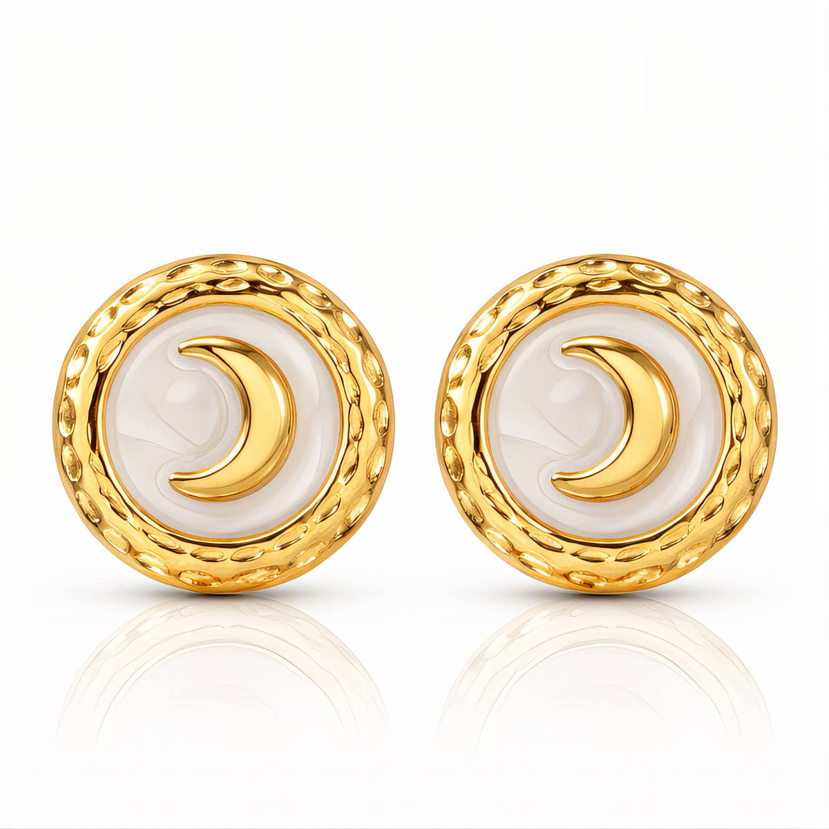 Crescent Moon Button Studs