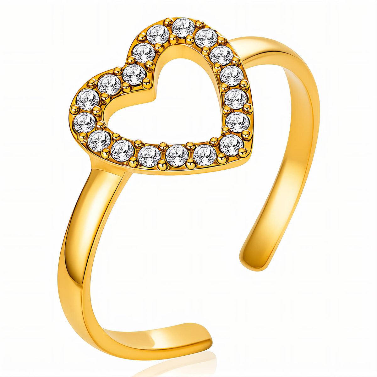 Pavé Open Heart Ring
