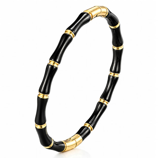 Black Enamel Bamboo Bangle