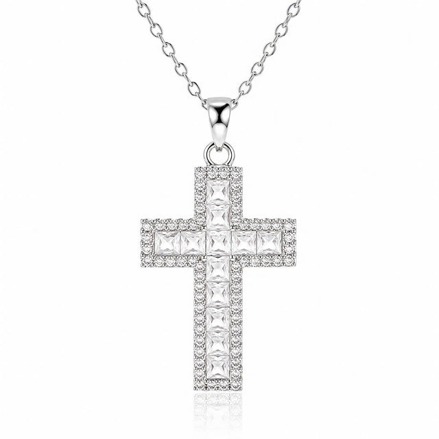 Silver-Tone Cross Necklace
