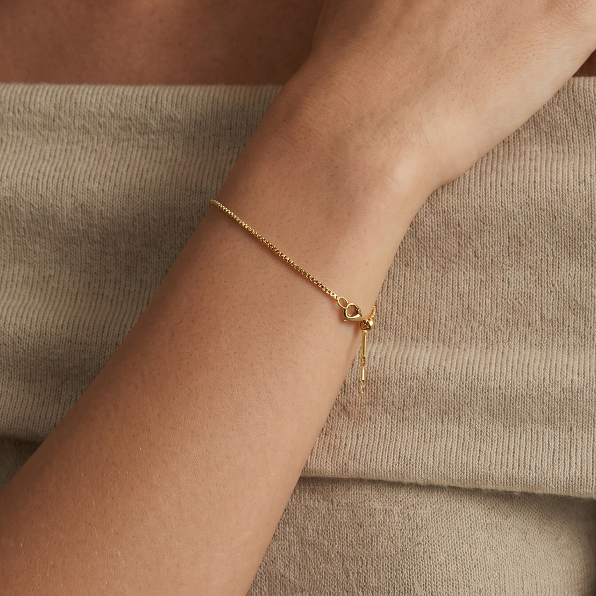 Box Chain Bracelet, worn