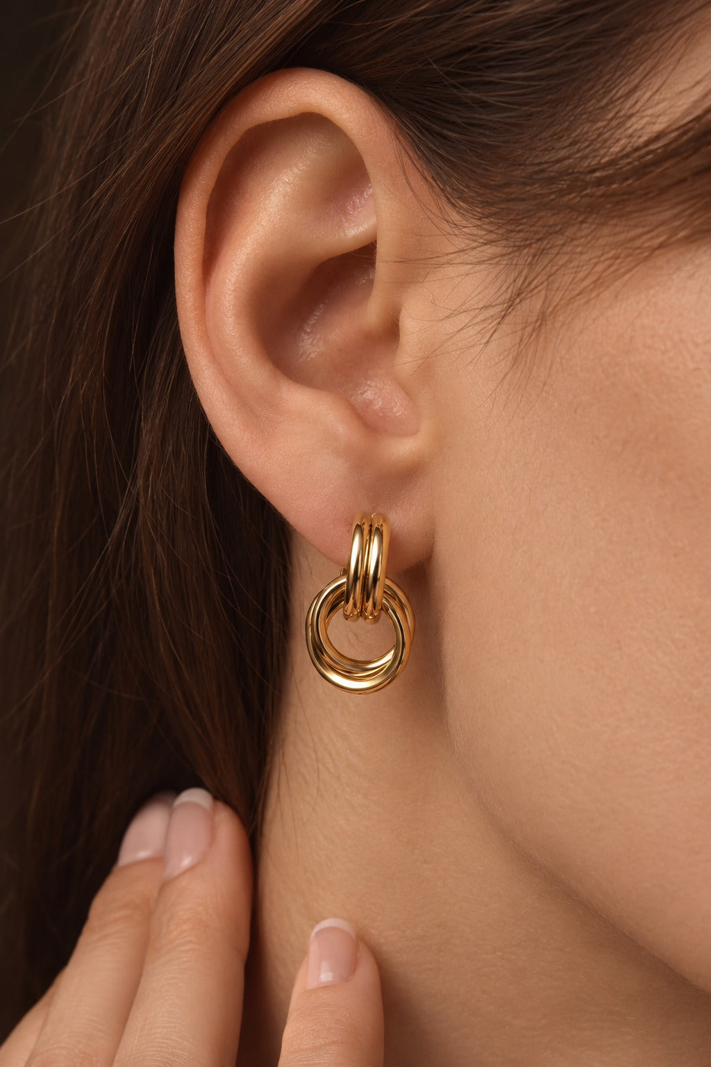 Interlocking Loop Studs, worn, close-up