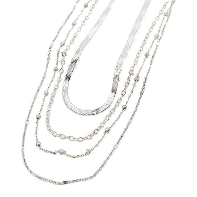 Silver-Tone Herringbone Chain
